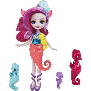 Enchantimals Rodzina Lalka Sedda Seahorse i figurki koników morskich HCF73 Mattel