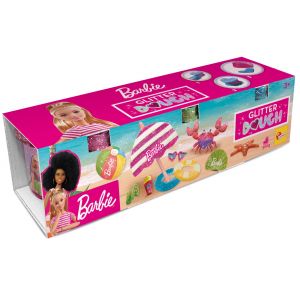 Barbie Zestaw z brokatową ciastoliną 3 kolory 304-88836 Lisciani