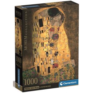 Puzzle 1000 elementów Compact Kolekcja muzealna Klimt Pocałunek 39790 Clementoni