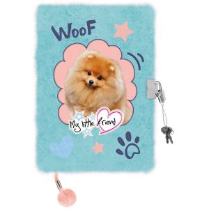 Pamiętnik z kłódką włochacz 3D A5 96 kartek linia Fluffy Dog My Little Friend
