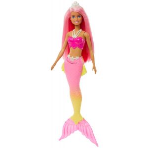 Lalka Barbie Syrenka różowo-żólty ogon HGR11 Mattel