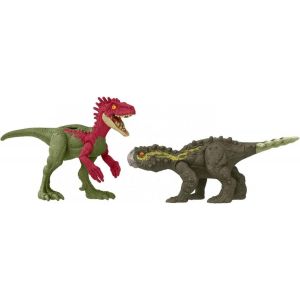Figurka Niebezpieczny Dinozaur Eoraptor vs Stegouros Jurassic World HTK47 Mattel
