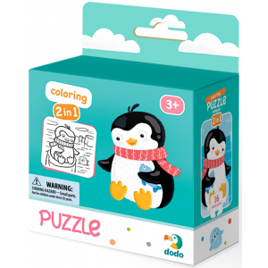 Puzzle 16 elementów + kolorowanka Pingwinek DOP300122 Dodo