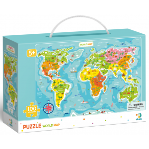 Puzzle Mapa Świata 100 elementów DOP300123 Dodo