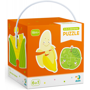 Puzzle 2-3-4 elementy Owoce i warzywa DOP300155 Dodo