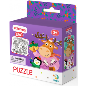 Puzzle 16 elementów + kolorowanka Renifer i pingwin DOP300353 Dodo