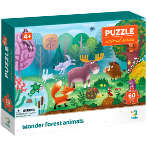 Puzzle biomy Zwierzęta leśne 60 elementów DOP300375 Dodo