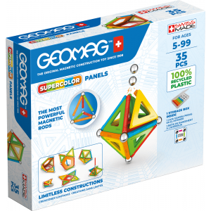 Klocki magnetyczne Supercolor Panels Recycled 35 elementów G377 Geomag