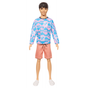 Lalka Ken Fashionistas nr 219 bluza w serca HRH24 Mattel