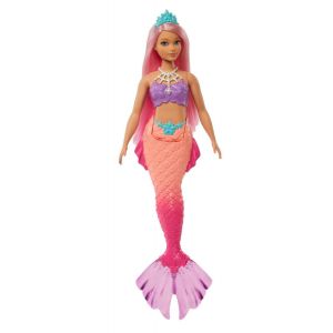 Lalka Barbie Syrenka pomarańczowo-różowy ogon HGR09 Mattel