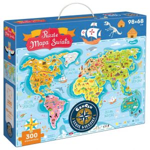 Puzzle Mapa świata 300 elementów Czu Czu