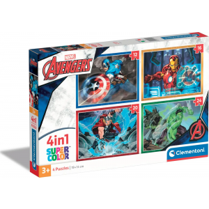 Puzzle 4w1 SuperColor Avengers 21525 Clementoni