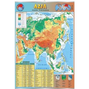 Mapa Azji - plansza dydaktyczna