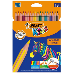 Kredki ołówkowe 18 kolorów Eco Evolution Stripes BIC