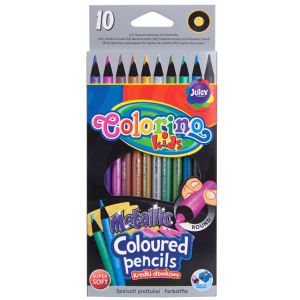 Kredki ołówkowe 10 kolorów metaliczne Colorino kids