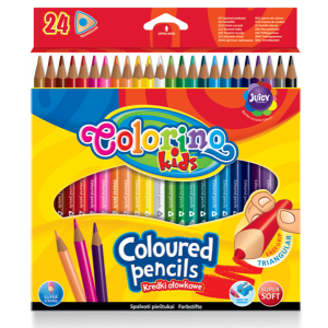 Kredki ołówkowe 24 kolory trójkątne Colorino kids