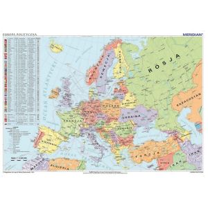 Mapa polityczna Europy, ścienna (2014)