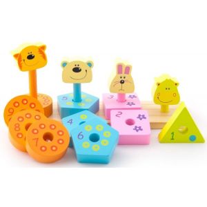 Drewniany sorter kształtów i kolorów Zwierzaki Figuraki 60657 Trefl
