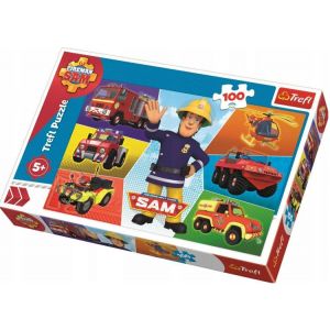 Puzzle 100 elementów Pojazdy Strażaka Sama 16354 Trefl