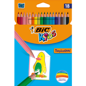 Kredki ołówkowe Tropicolors 18 kolorów BIC