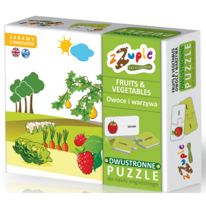 Dwustronne puzzle do nauki angielskiego - Fruits&Vegetables / Owoce i warzywa