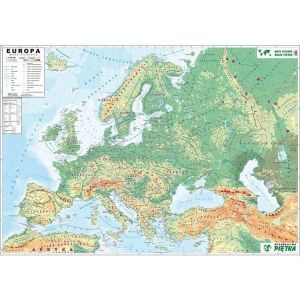 Mapa fizyczna/konturowa Europy 1:3 300 000
