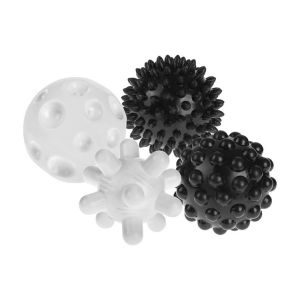 Piłki sensoryczne 4 sztuki czarno-białe