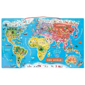 Puzzle magnetyczne Mapa świata 92 elementy J05504 Janod