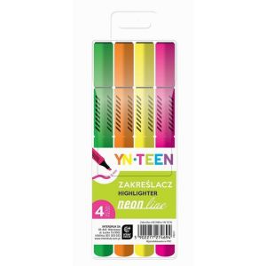 Zakreślacze neonowe Neoline 4 kolory YN Teen Interdruk