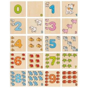 Drewniana gra Memo Zwierzęta i ich liczby 56806 Goki