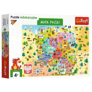 Puzzle Edukacyjne 54 elementy Mapa Polski 15556 Trefl