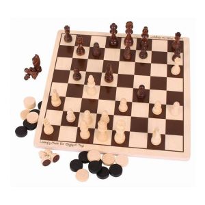 Zestaw gier Warcaby i szachy drewniane BJ789 Bigjigs Toys
