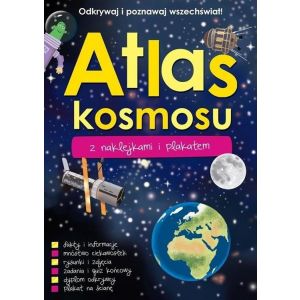 Atlas kosmosu z naklejkami i plakatem