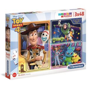 Puzzle Supercolor 3x48 elementów Toy Story 4 25242 Clementoni