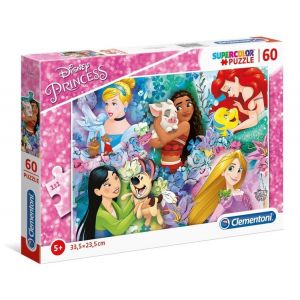 Puzzle Supercolor 60 elementów Disney Princess 26995 Clementoni