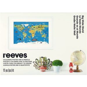 Plakat do kolorowania Big Wide World + 12 kredek Reeves
