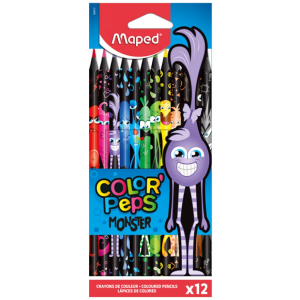 Kredki Colorpeps Monster ołówkowe trójkątne 12 sztuk 862612 Maped
