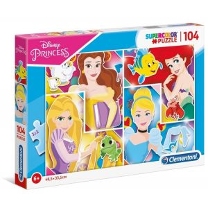 Puzzle Supercolor 104 elementy Disney Princess 27146 Clementoni