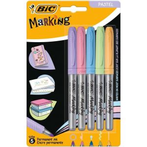 Flamastry Marking Pastel Permament 5 kolorów BIC