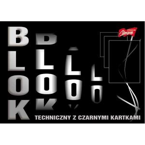 Blok techniczny z czarnymi kartkami A3 10 kartek Unipap