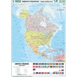 Dwustronna mapa fizyczna/polityczna Ameryki Północnej