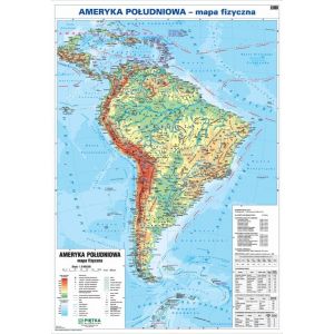 Dwustronna mapa fizyczna / polityczna Ameryki Południowej 1:8 150 000