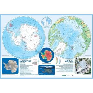 Mapa Arktyki i Antarktyki z Antarktydą