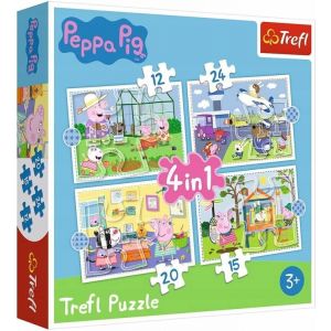 Puzzle 4w1 Wakacje Świnki Peppy 34359 Trefl
