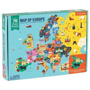 Puzzle Mapa Europy z elementami w kształcie państw 70 elementów MP51943 Mudpuppy