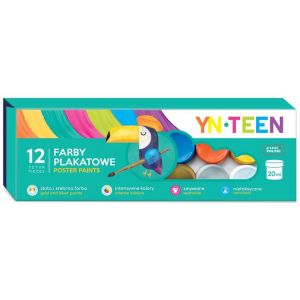Farby plakatowe 12 kolorów YN Teen Interdruk