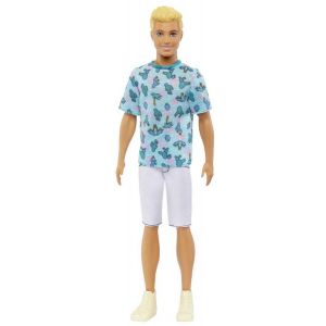 Lalka Ken Fashionistas nr 211 z blond włosami i koszulką w kaktusy HJT10 Mattel